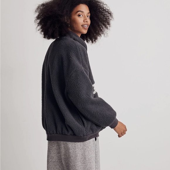 Madewell Re)sourced Sherpa Popover Top - Picture 3 of 11